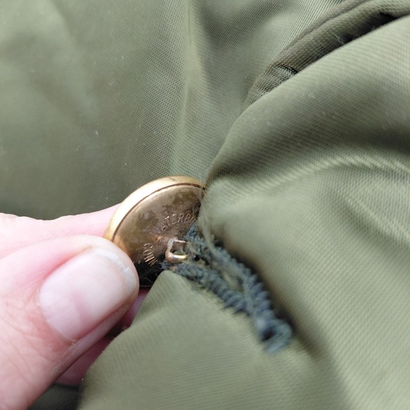 50s Horace Small TUFFY JAC Nylon Jacket 40R Waterbury Brass Buttons USA Green - Picture 9 of 13